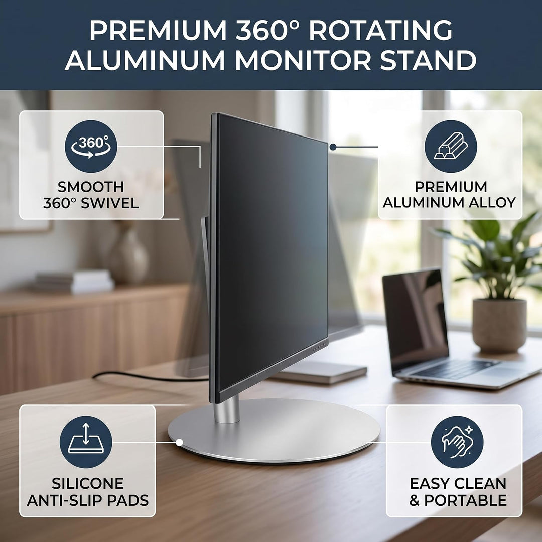 Garosa Universal Drehteller, 360° Drehteller für TV DisplyHalterung, Drehtischständer für Computerbi