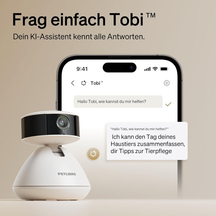PETLIBRO Haustierkamera mit App, 360° HD Hundkamera, KI-gesteuert Haustierkamera für den Innenbereic