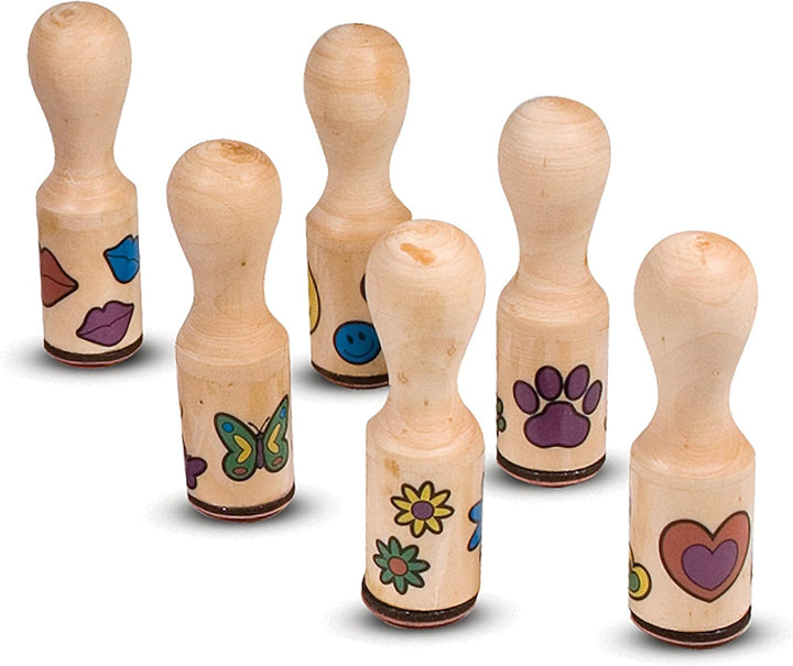 Melissa &amp; Doug 12407 Happy Handles Stempelset aus Holz, mit Schablonen, mehrfarbig Happy Handle stam