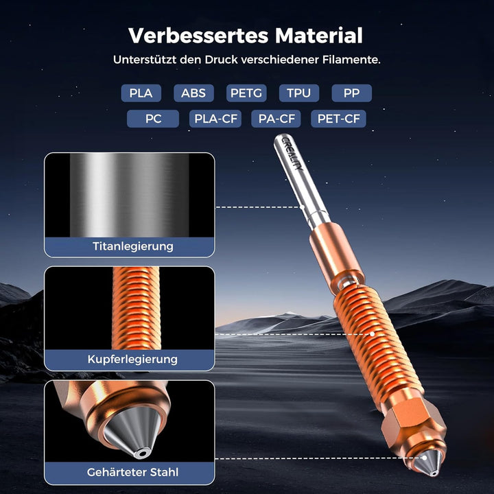 Creality Offizielles K1 Max/K1/K1 SE/K1C Hotend-Upgrade-Kit mit Keramik-Heizblock, Anschluss mit Sch