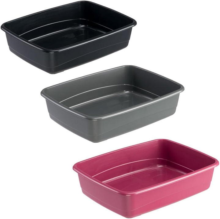 Ferplast Katzenklo, offene Katzentoilette, mit hohen Rändern, 46,5 x 35,5 x H 11,5 cm, NIP 10 Hausti