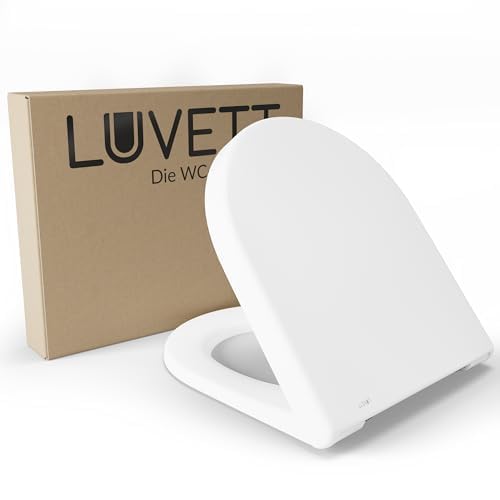 LUVETT® WC-Sitz D230 D-Form Weiss mit Absenkautomatik SoftClose, EasyClean (abnehmbar), Duroplast, e