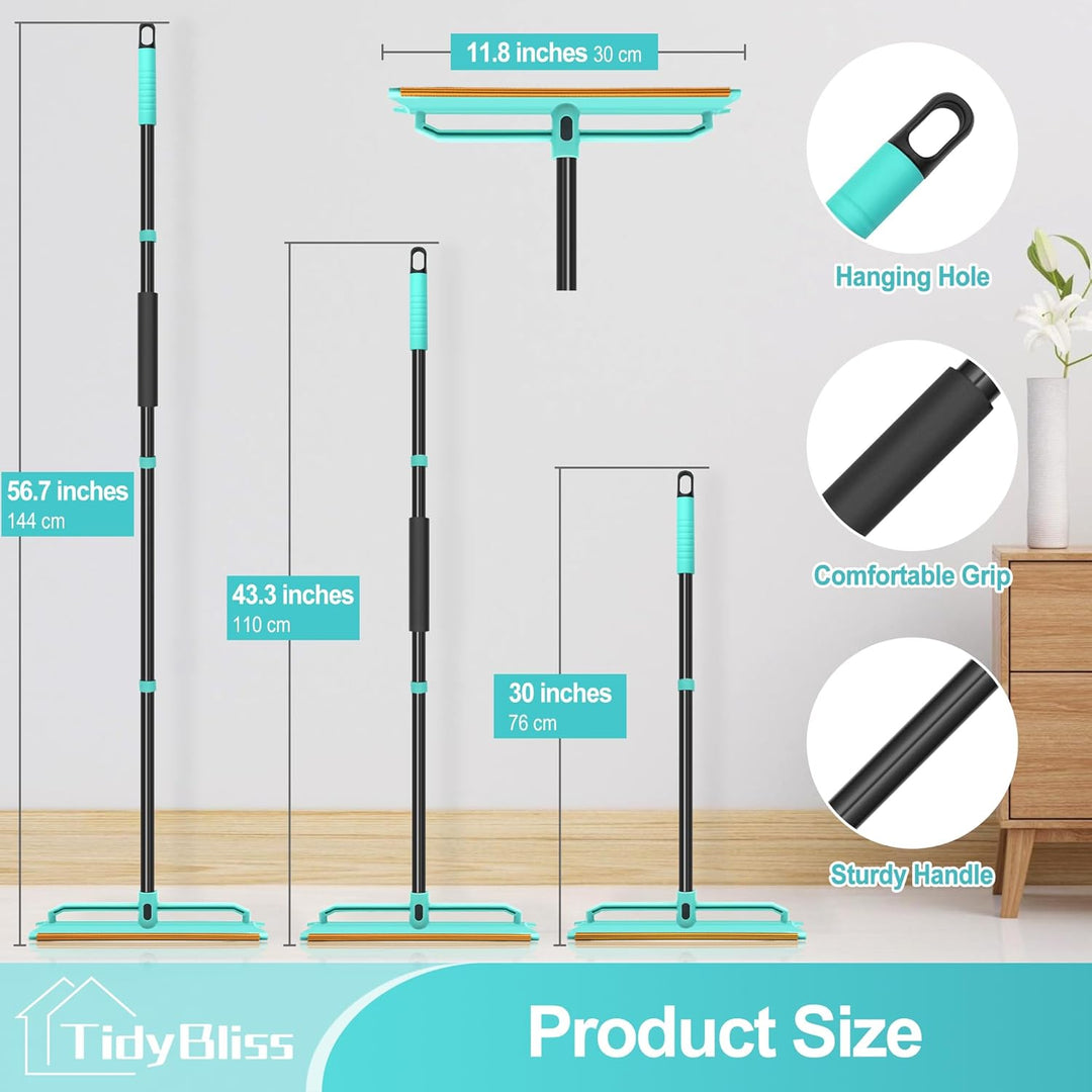 TidyBliss Tierhaarentferner, Teppichbürste mit 144 cm Langer Stiel, Beidseitig Verwendbar Haarentfer
