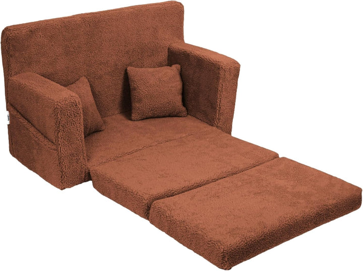 Flumi Personalisierte Kindercouch 92x40x60 Kindersofa mit Schlaffunktion 3in1 + Gravur Kindername -