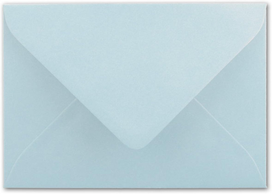 200 Brief-Umschläge - Hell-Blau - DIN C6-114 x 162 mm - Kuverts mit Nassklebung ohne Fenster für Gru