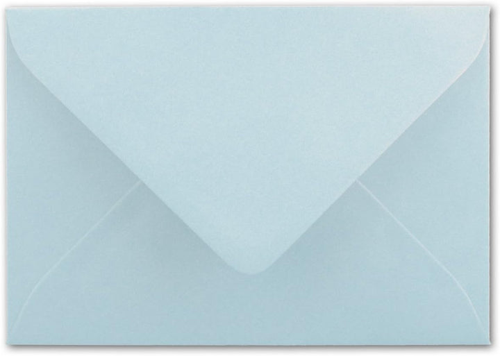 200 Brief-Umschläge - Hell-Blau - DIN C6-114 x 162 mm - Kuverts mit Nassklebung ohne Fenster für Gru