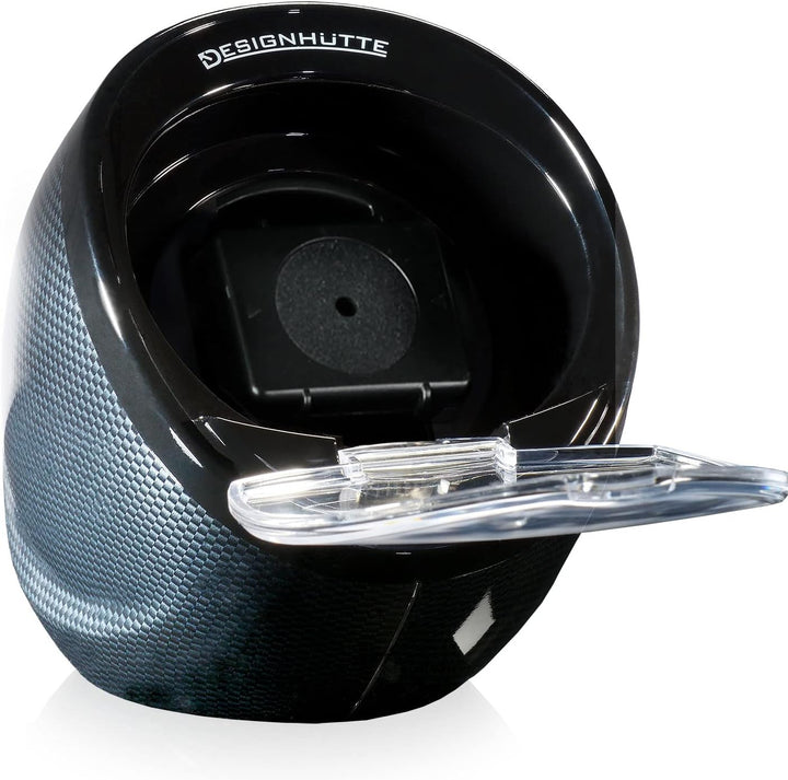 DESIGNHÜTTE® Uhrenbeweger Optimus 2.0 Carbon für 1 Automatikuhr mit LED Beleuchtung