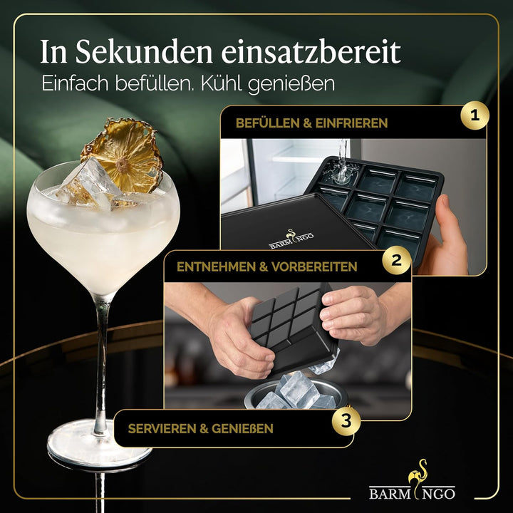 Edelstahl Eiswürfelbehälter mit Deckel - 2l Eiskübel/Eisbehälter für Eiswürfel mit Sieb, Eiswürfelfo