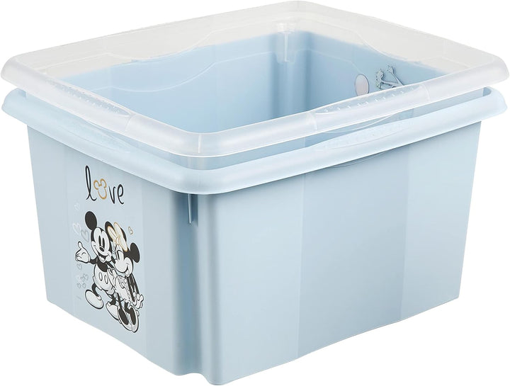 keeeper Micky Maus Aufbewahrungsbox mit Deckel, Dreh- und stapelbar, Für Kinder, 24 l, Karolina, Clo