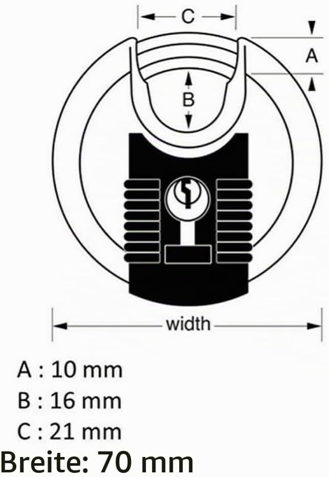 Master Lock LKM40 Vorhängeschlösser mit Schlüssel, Schwarz, Edelstahl, Small 1er-Pack Small, 1er-Pac