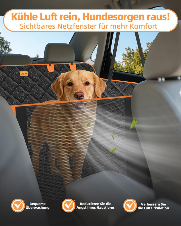 Hundedecke Auto Rückbank mit Harter Boden Wasserdicht Kratzfeste Autoschondecke Hund Rücksitz mit Se