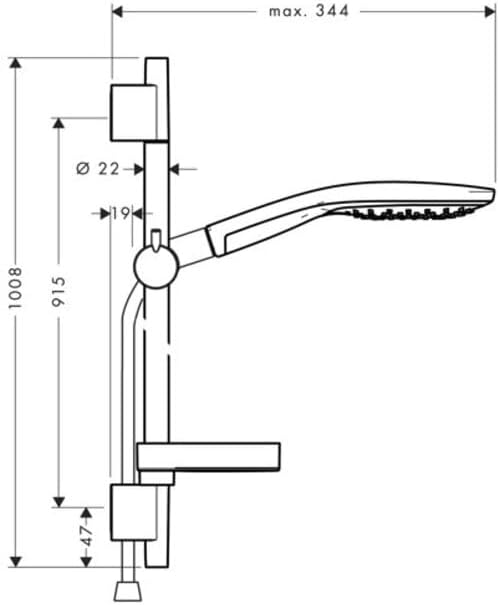 hansgrohe Raindance Select S 150 Duschset 0,90m, 3 Strahlarten mit Seifenablage, Chrom 0,90m Set Chr