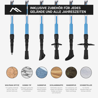 MSPORTS Nordic Walking Stöcke Premium - hochwertige Qualität - Superleicht - auswählbar mit Tragetas
