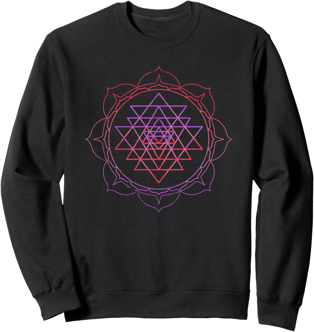 Sacred Geometry Sri Yantra Yoga Lotus Mandala Psy Goa DMT Sweatshirt