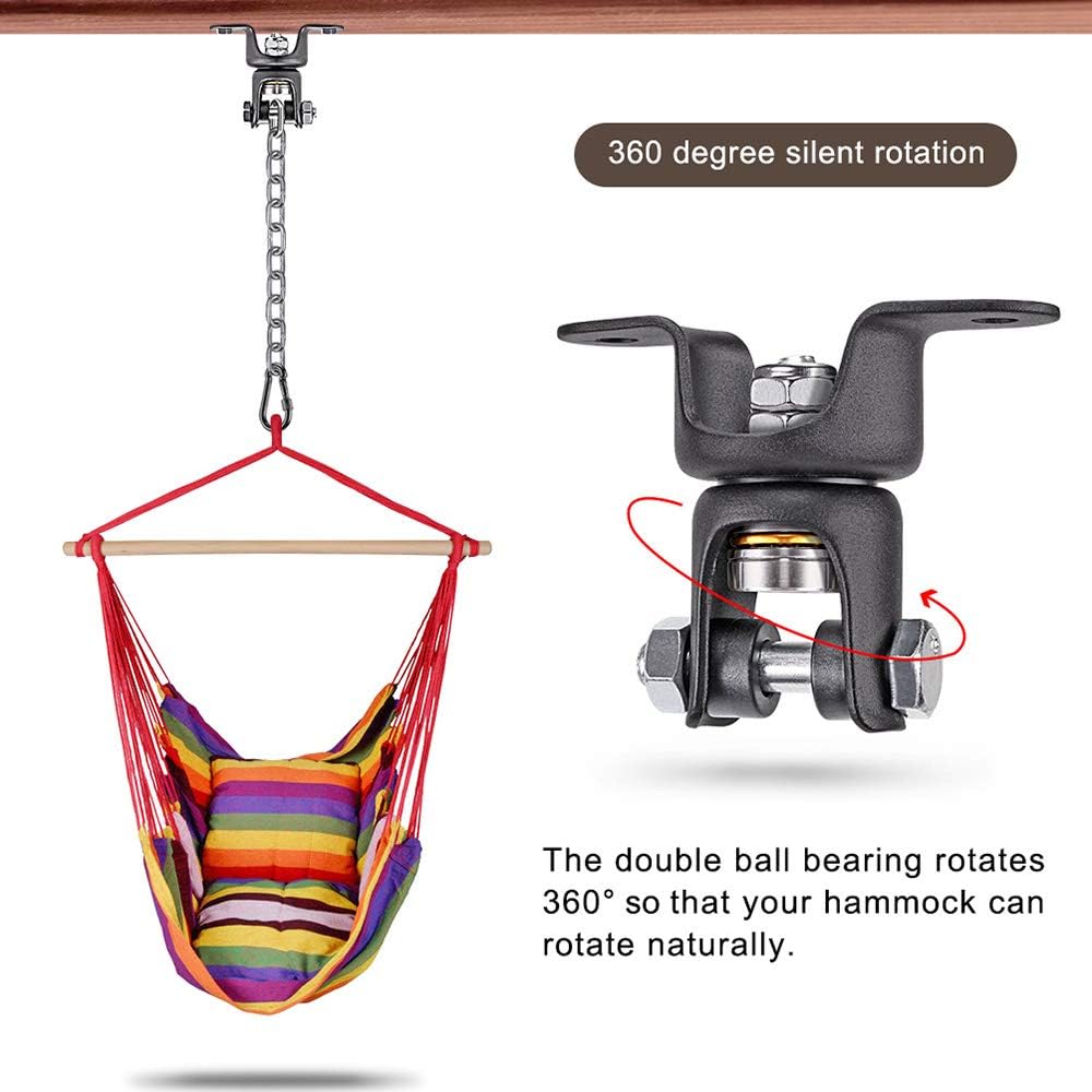 BeneLabel Schaukel Haken Hängematte Haken Hanging Kits, 360 Grad Edelstahl Deckenhaken mit Kette für