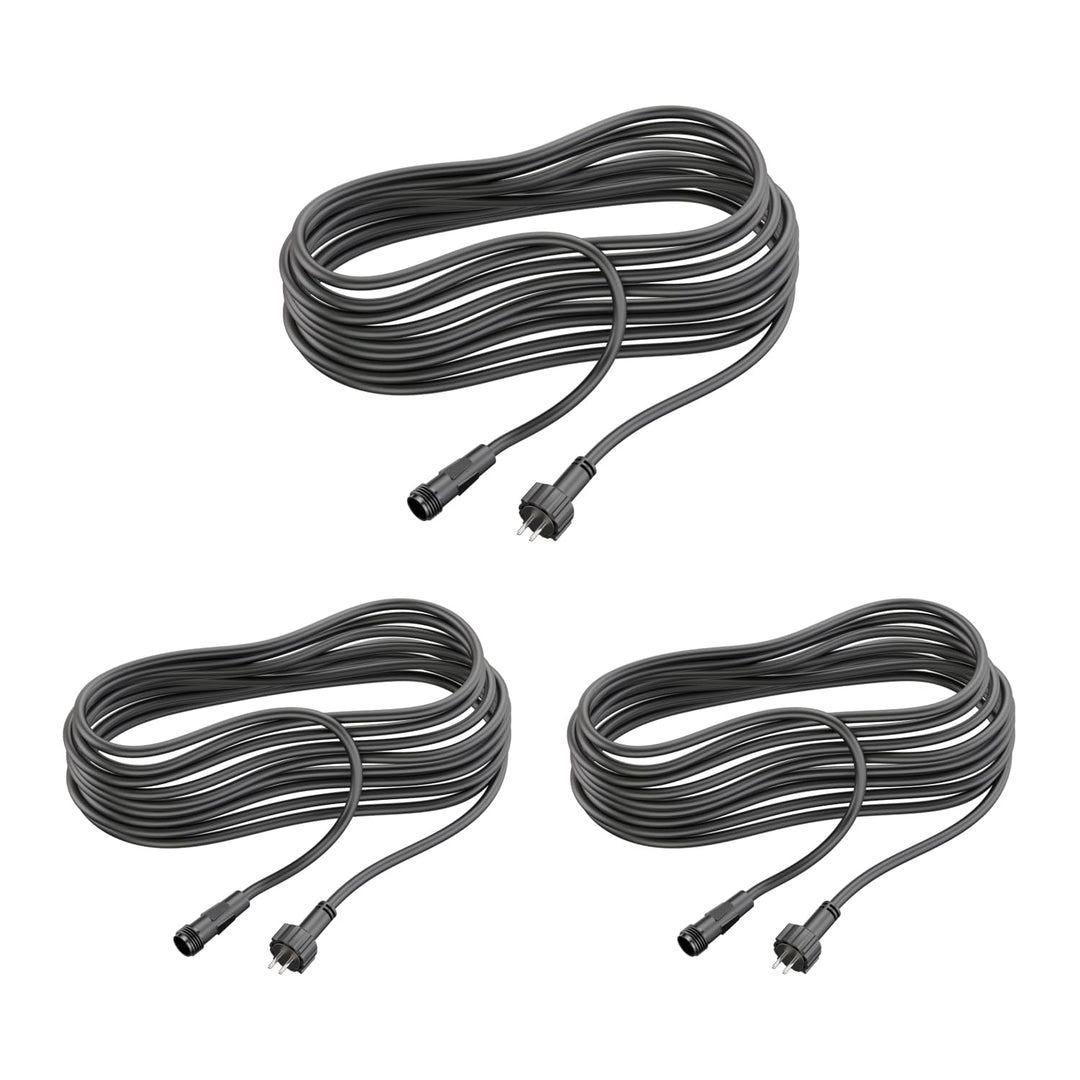 ledscom.de Verlängerungskabel für IP44 Stecksystem NEMO, 5m, schwarz, 3 STK.