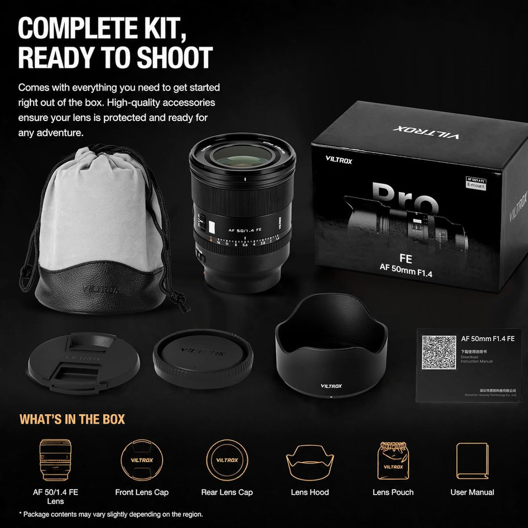 VILTROX 50mm F1.4 Pro FE Kameraobjektiv mit Sony E-Mount Full Frame Camera Lenses mit Grosser Blende