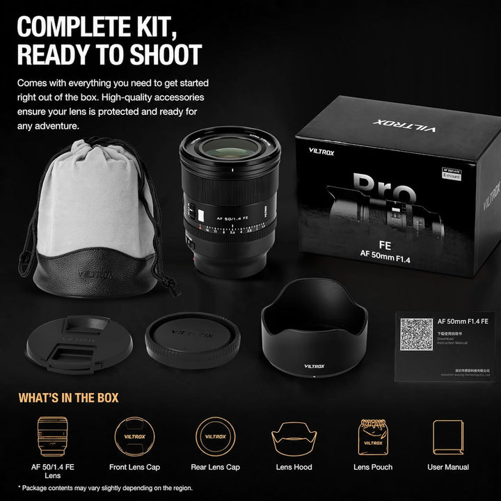 VILTROX 50mm F1.4 Pro FE Kameraobjektiv mit Sony E-Mount Full Frame Camera Lenses mit Grosser Blende