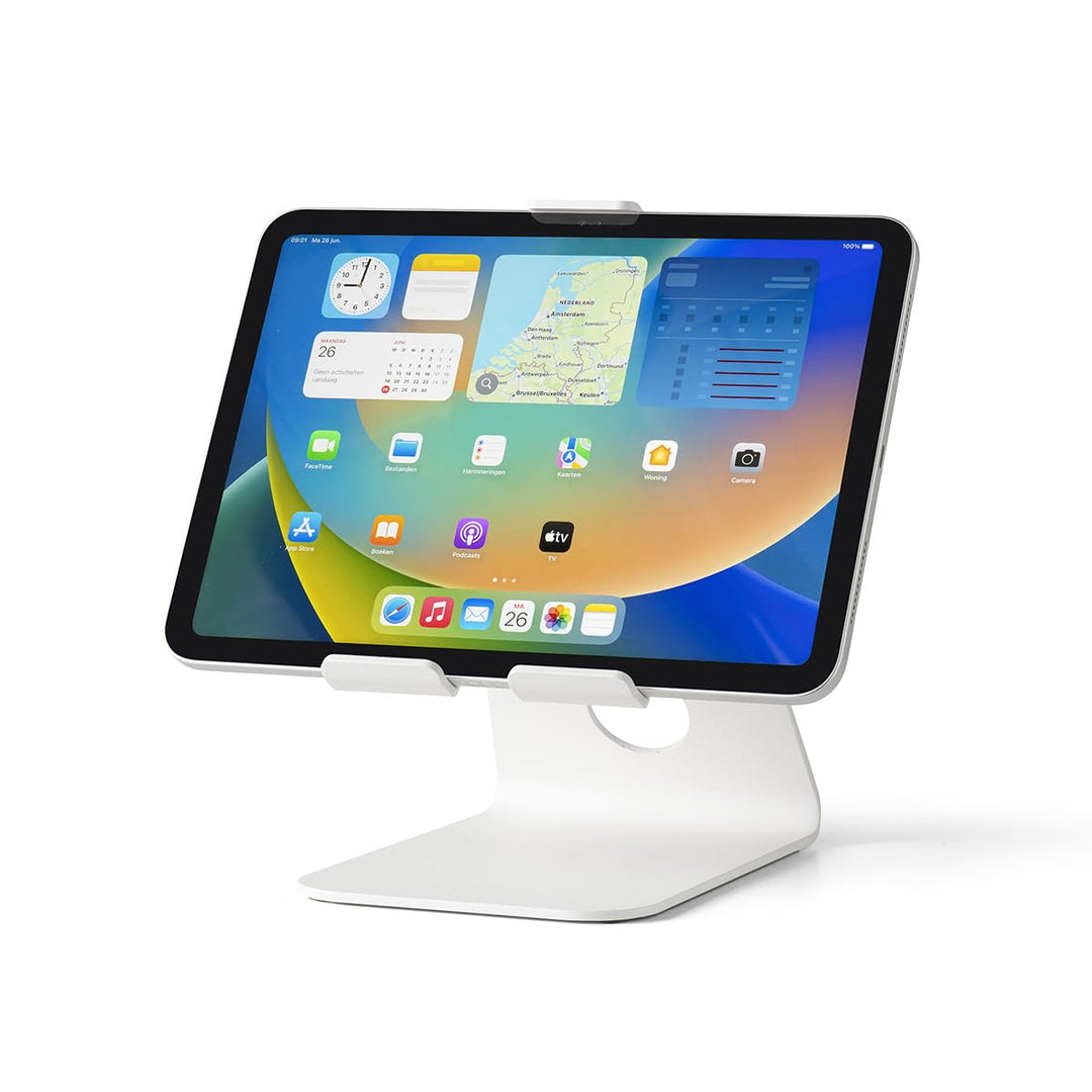 Tabdoq sehr solide Tablet Tischhalterung kombinierbar mit Allen Tablets und iPad's von 8 bis 13 Zoll
