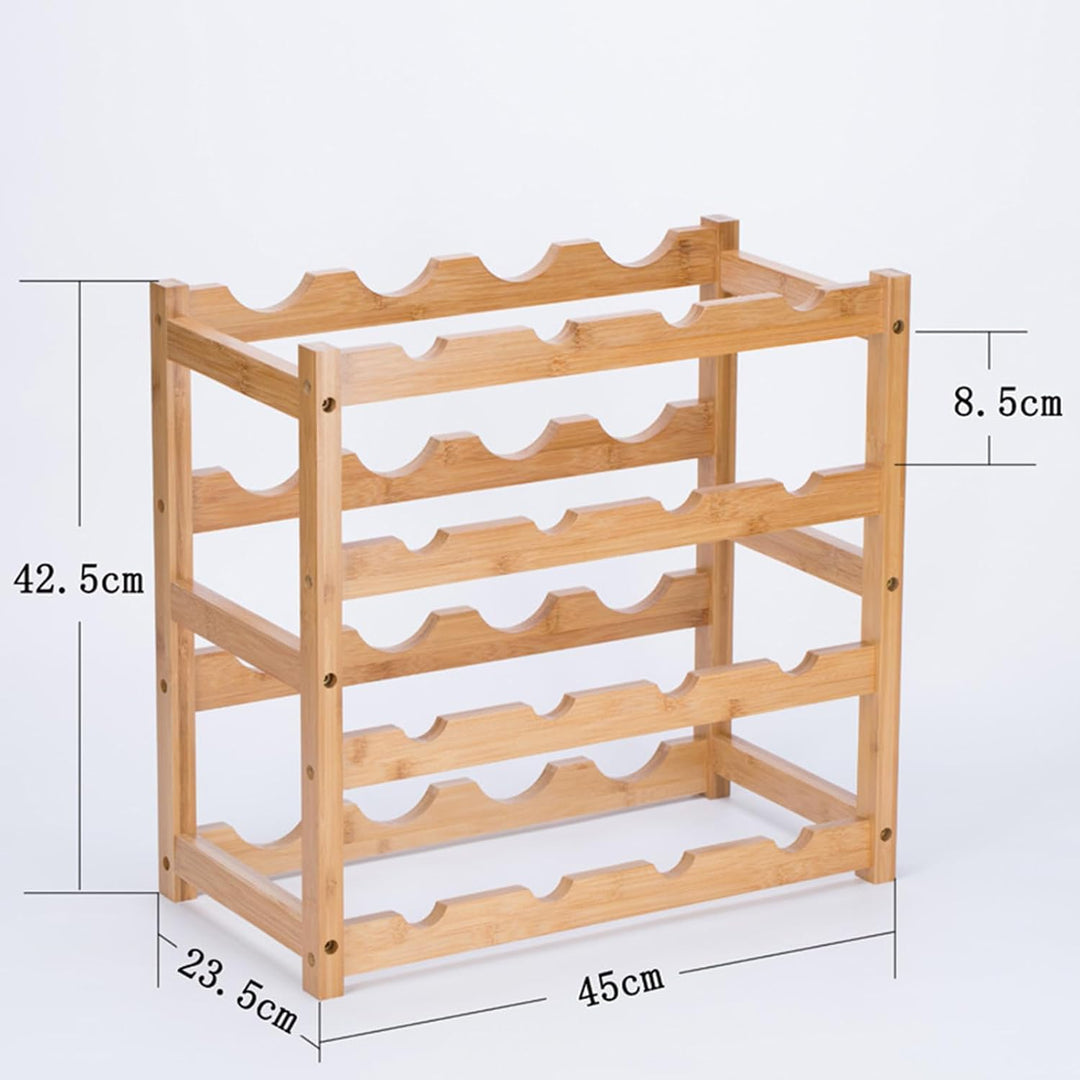 Weinregal, Klein Flaschenregal Lagerung Halter, Natürliche Flaschenhalter aus Bambus, Wein Flaschen