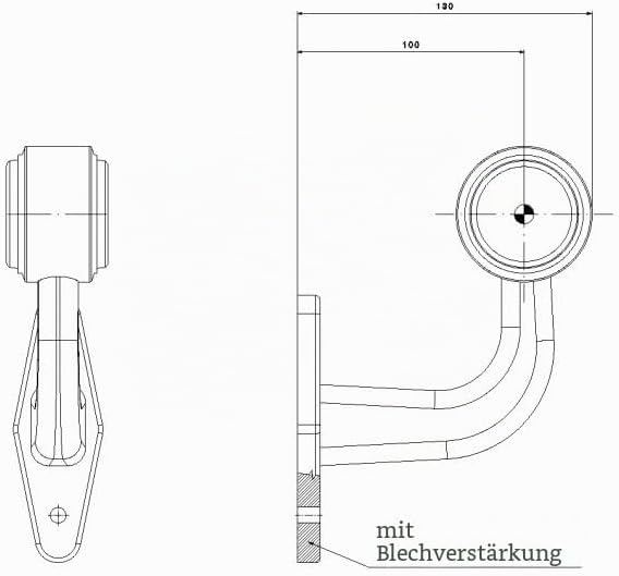2 x LED Gummi Begrenzungsleuchte Seitenleuchte 12V 24V mit E-Prüfzeichen Positionsleuchte Auto LKW P