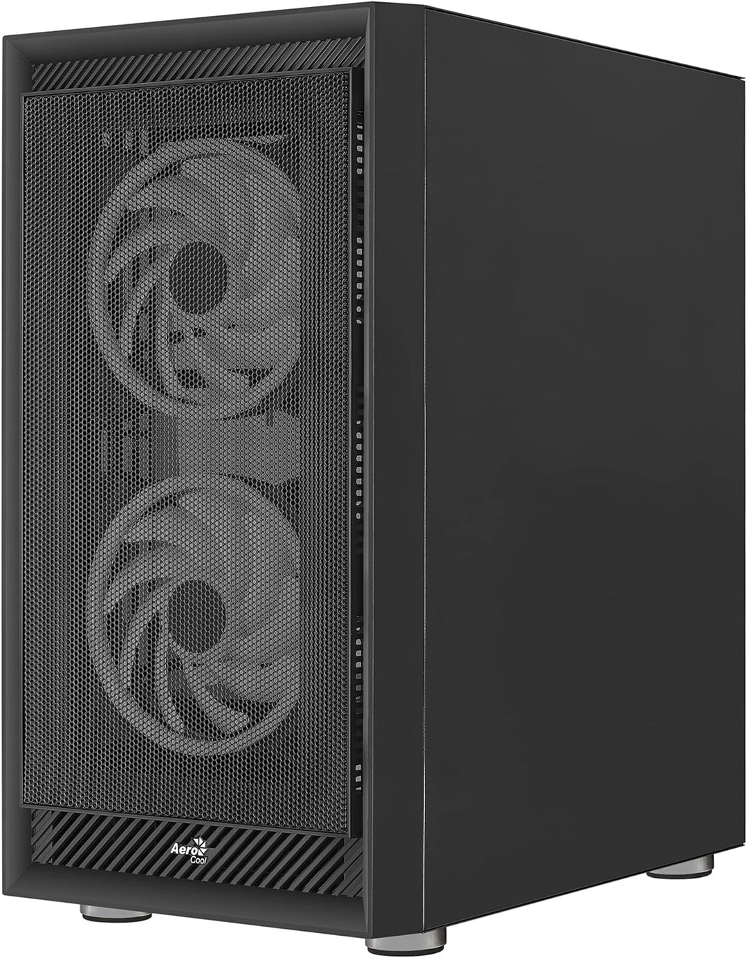 Aerocool Graphite ARGB ATX Mid Tower Case, Tempered Glass Side Panel, 3x 14cm ARGB Fans, Black Schwa