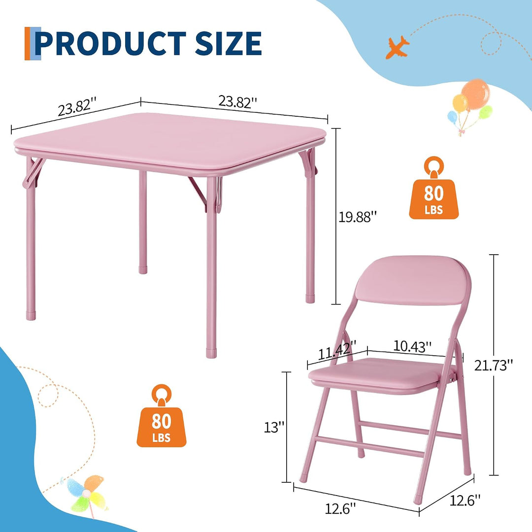 Litake Faltbares Kindertisch- und Stuhlset – Gepolstert &amp; robust – Perfekt zum Spielen, Malen &amp; Lern