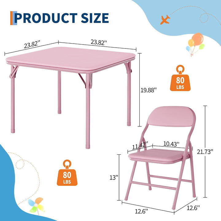 Litake Faltbares Kindertisch- und Stuhlset – Gepolstert &amp; robust – Perfekt zum Spielen, Malen &amp; Lern