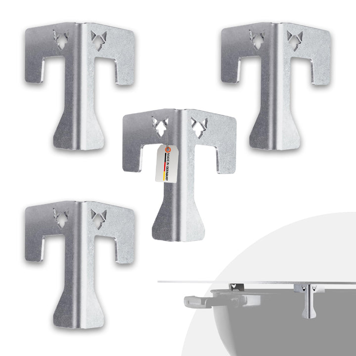 FENNEK Universal Abstandshalter 4er Set für Feuerplatten | Für Feuertonne, Feuerschale & Kugelgrill