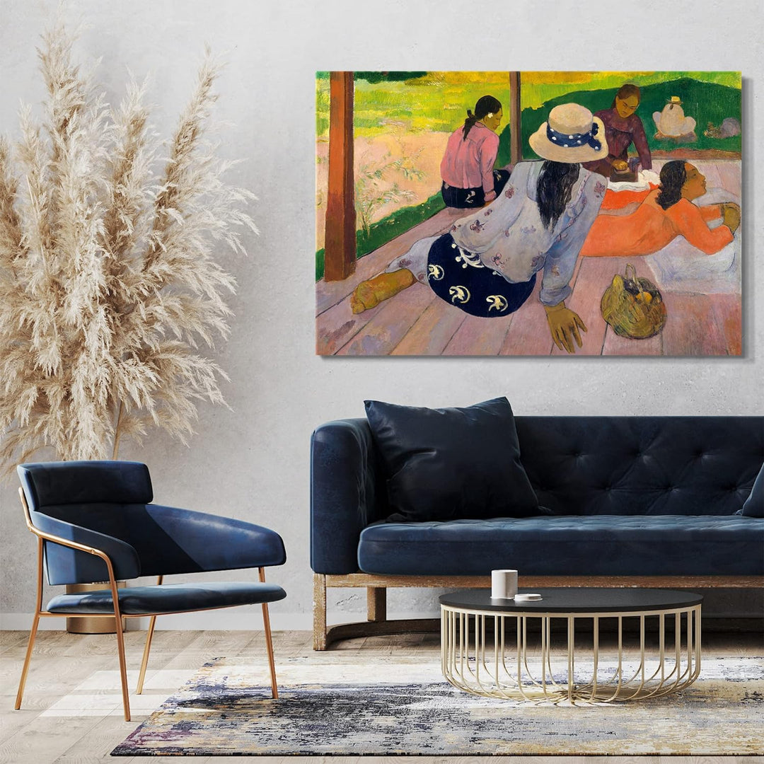 Printed Paintings Leinwand (80x60cm): Paul Gauguin - Die Siesta 80x60 cm, 80x60 cm