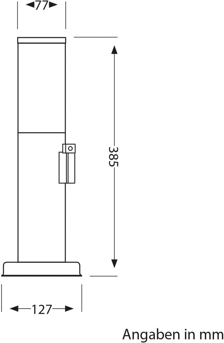 ledscom.de 2 Stück Wegelicht/Pollerleuchte/Gartenleuchte PORU für aussen, IP44, 39 cm, anthrazit, 1x