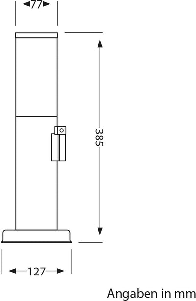 ledscom.de 2 Stück Wegelicht/Pollerleuchte/Gartenleuchte PORU für aussen, IP44, 39 cm, anthrazit, 1x