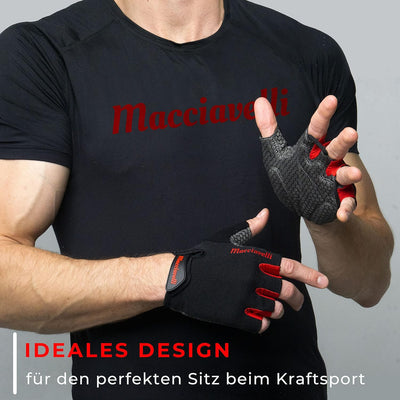 MACCIAVELLI® Fitness Handschuhe Damen Herren - Trainingshandschuhe für Kraftsport, Krafttraining, Bo