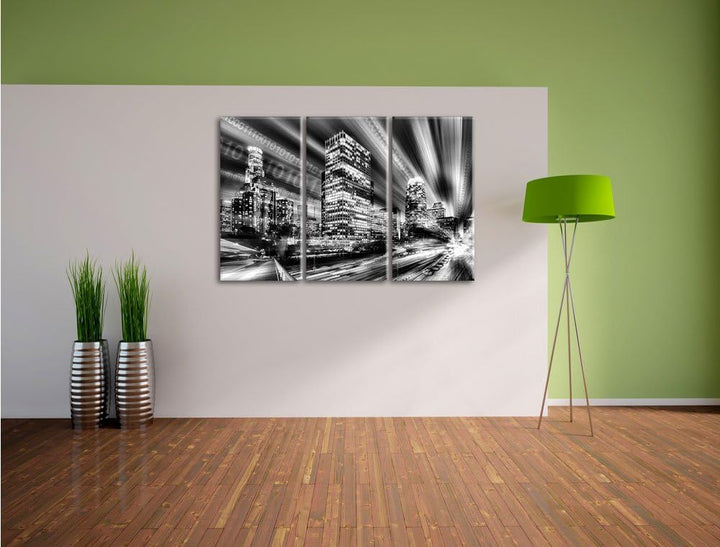 Pixxprint Los Angeles Matrix als Leinwandbild/Grösse: 3 Teilig (120x80 cm) cm/Wandbild/Kunstdruck/fe