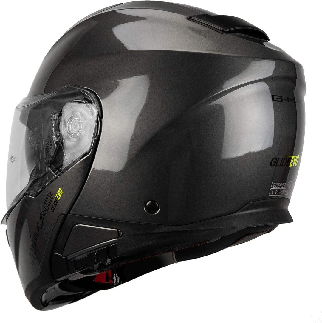 G-MAC Glide Evo Motorradhelm mit doppeltem Visier, modular, hochklappbar, ECE 2205 zugelassen