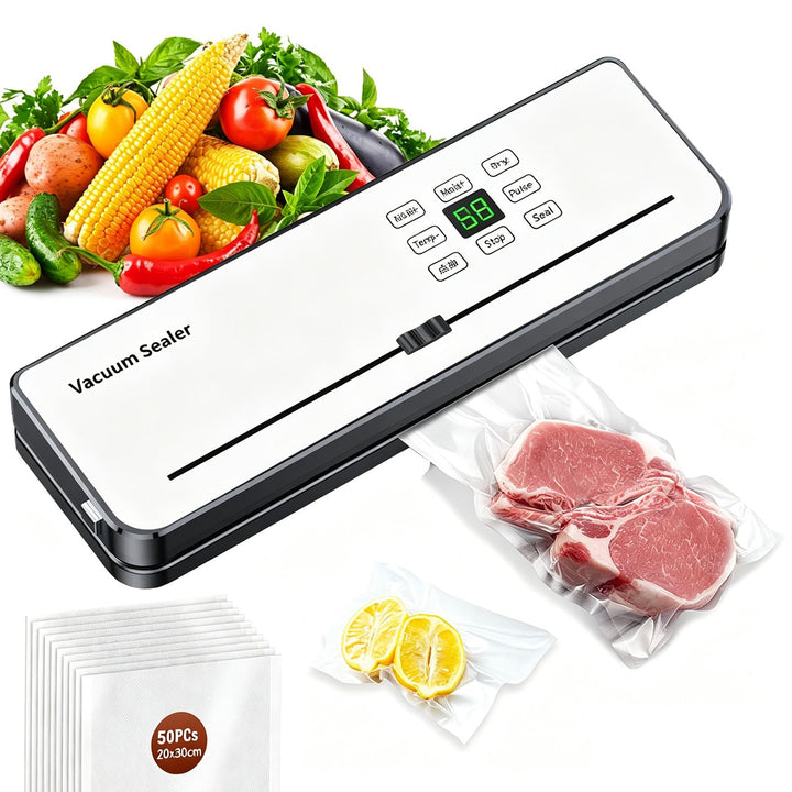 Vakuumiergerät, 5 in 1 Vakuumierer für Lebensmittel, Vakuumiergerät Profi mit Cutter, Vakuumierer Fo