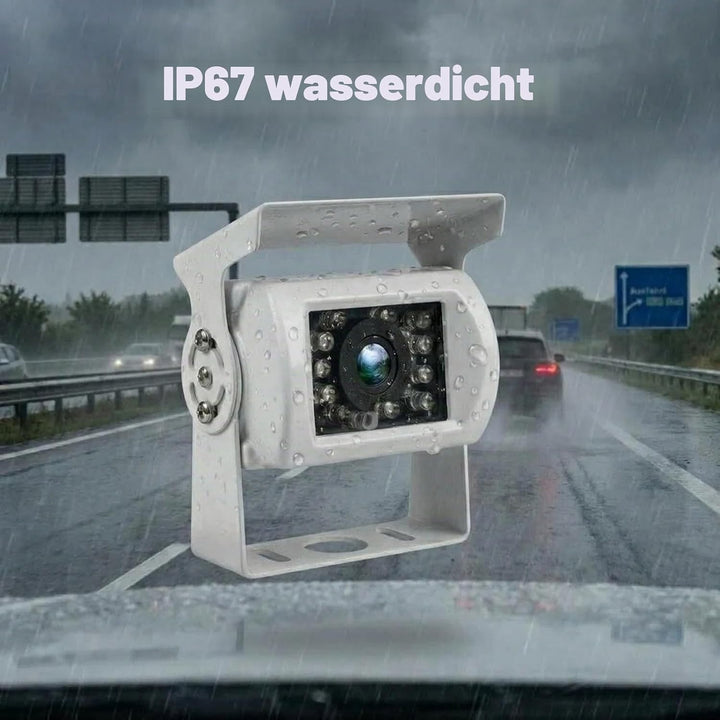 4-Pin Rückfahrkamera für LKW, 18 LEDs Nachtsicht, wasserdicht, 10 m Kabel | Weiss, Wasserdicht, IR N