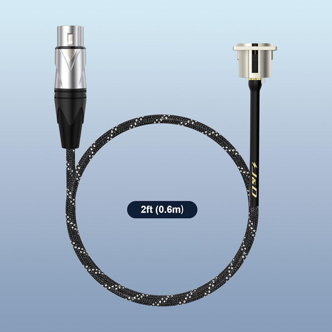 J&D XLR-Kabel D-Typ, 2 Stück XLR-Durchgangskabel, Buchse auf Stecker Adapter Nylonummantelung für St