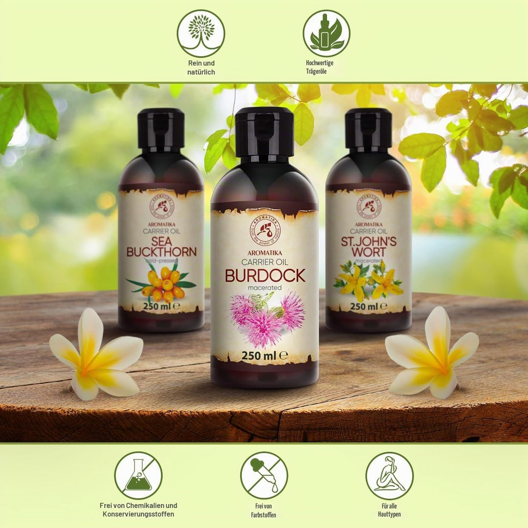Klettenwurzelöl 250ml - Arctium Lappa Wurzel - Rein &amp; Natürlich - Klettenöl - Natürlich Haaröl - gro