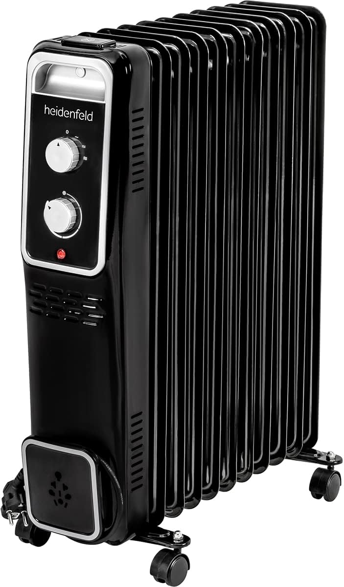 Heidenfeld Ölradiator ÖR100 | 𝟑 𝐉𝐀𝐇𝐑𝐄 𝐆𝐀𝐑𝐀𝐍𝐓𝐈𝐄 - 2500 Watt - Timerfunktion - Energiesparend - Öl Rad