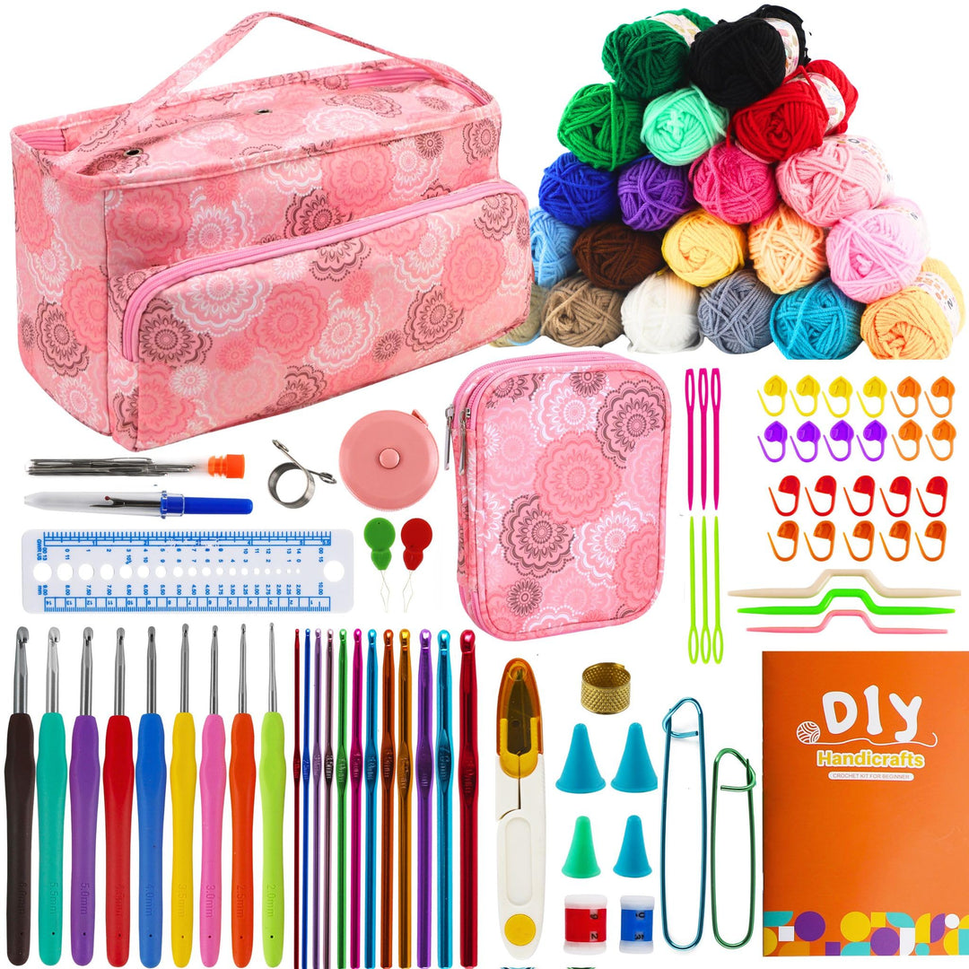 SusggO 96 Stück Häkelset für Anfänger Häkelnadel Set Häkel-Set Komplettes, Amigurumi, Häkel-Set für