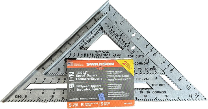 Swanson Tool Speed Square S0101 Geo-Dreieck mit Anschlagwinkel, 7" & 12" (inches) Combo 7" & 12" (in