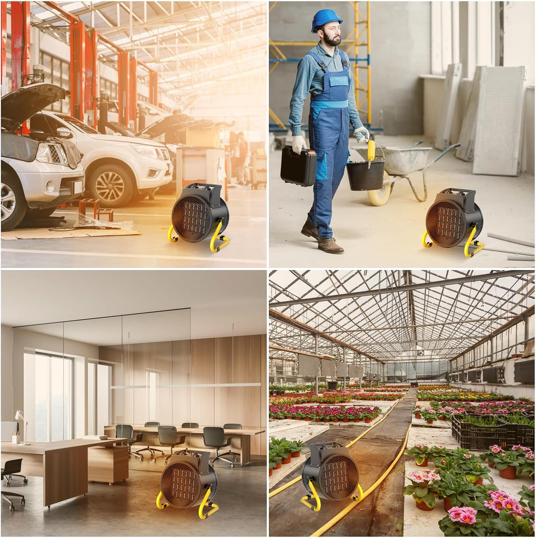 Heizlüfter 3000 Watt Keramik Heizstrahler Elektroheizer Bauheizer Bautrockner mit Thermostat Heizger