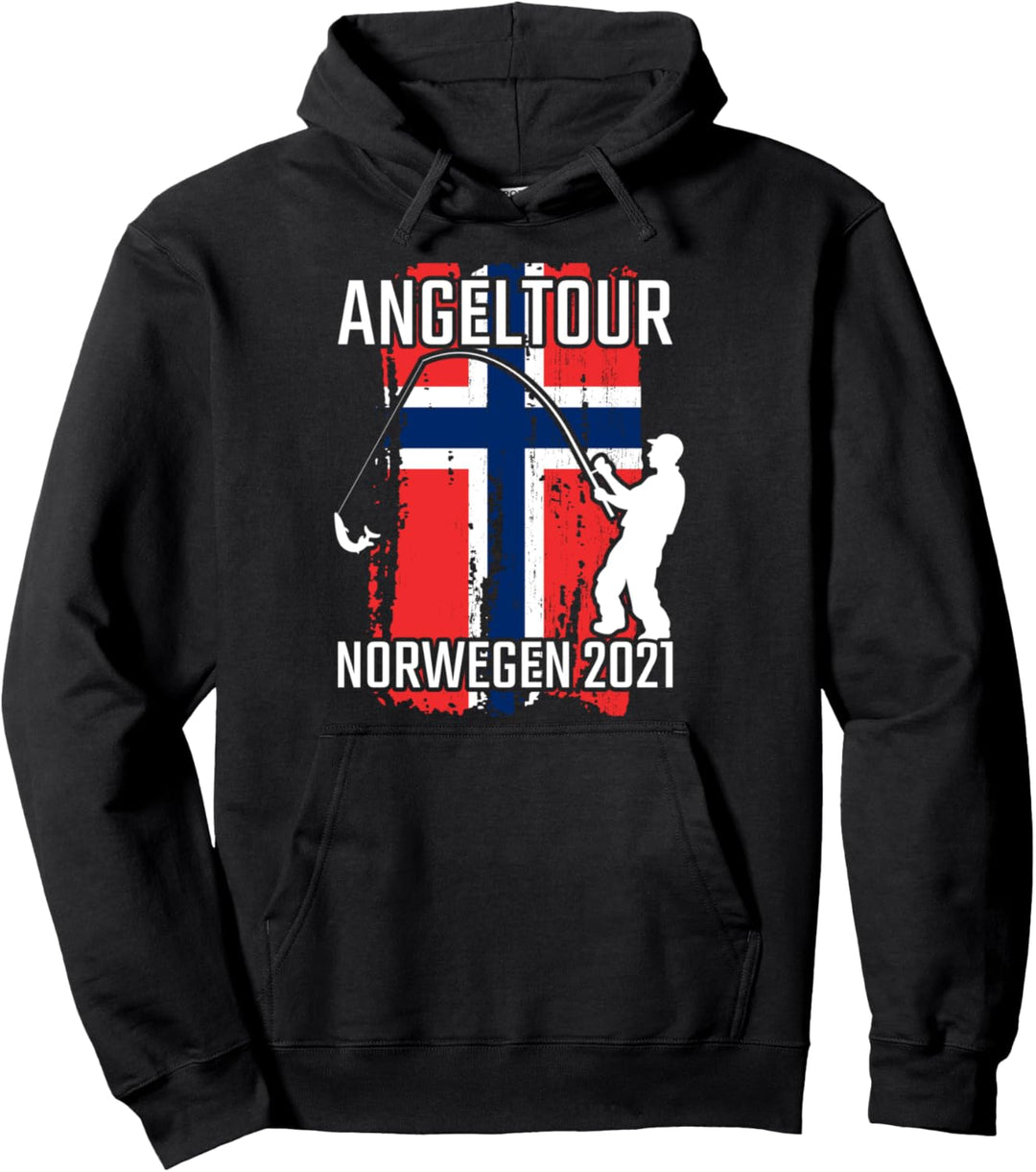 Angel Tour 2021 nach Norwegen mit Flagge Pullover Hoodie