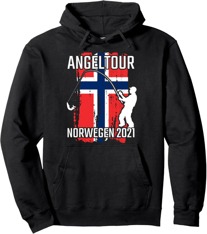 Angel Tour 2021 nach Norwegen mit Flagge Pullover Hoodie