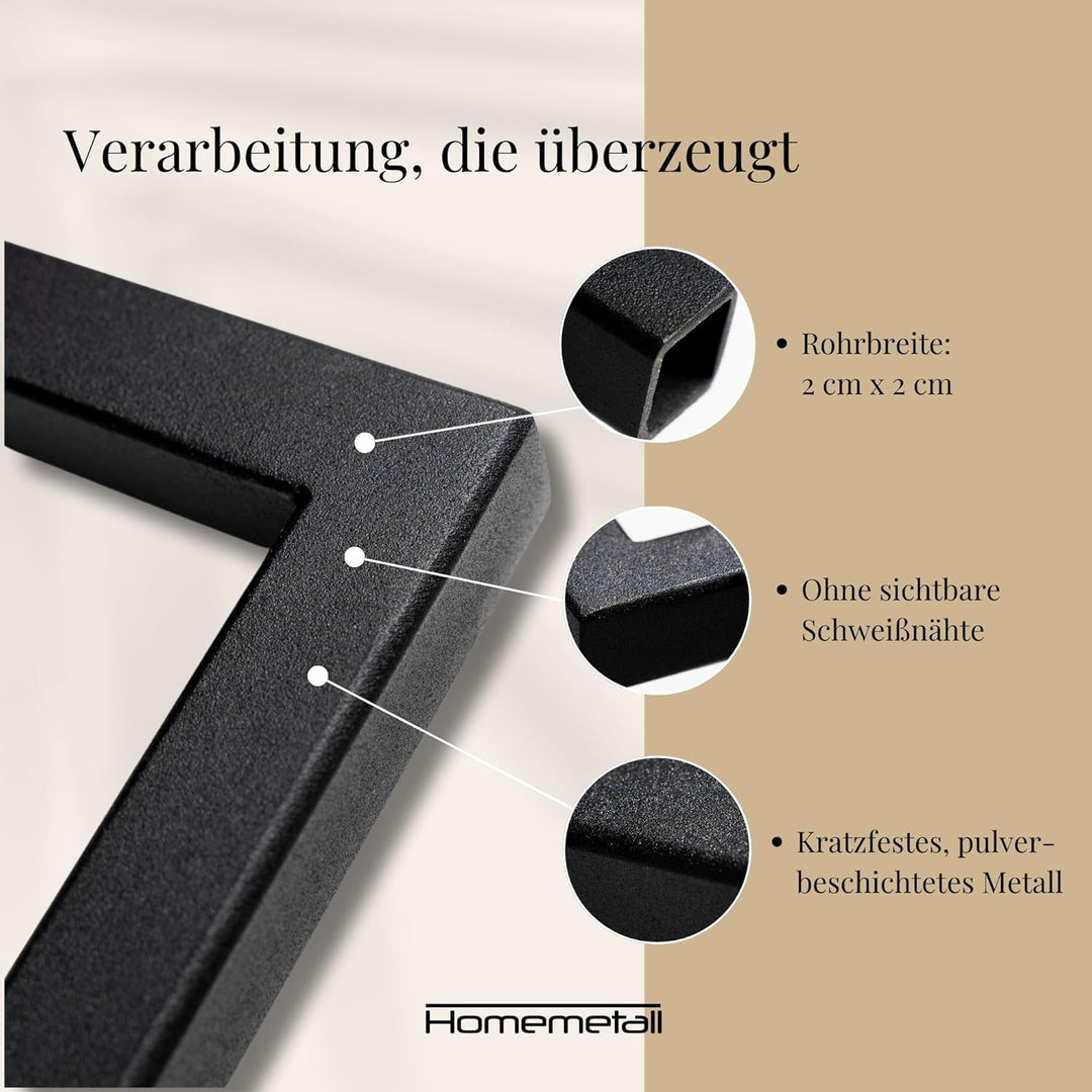 Kleiderstange L-Form schwarz aus Metall - Garderobenstange L-Form 50 kg Traglast - Kleiderstange Eck