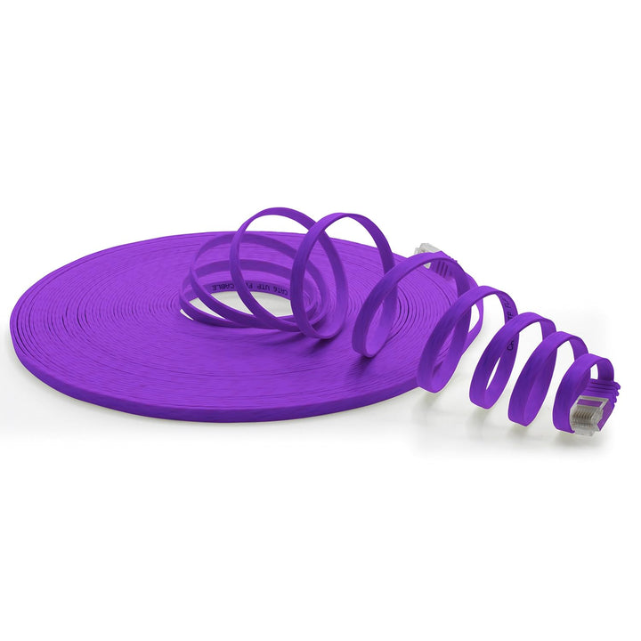 1aTTack.de 20m - violett - 5 Stück - Cat.6 Flaches Netzwerkkabel Cat6 Flachkabel Ultra Flach Cat.6 P