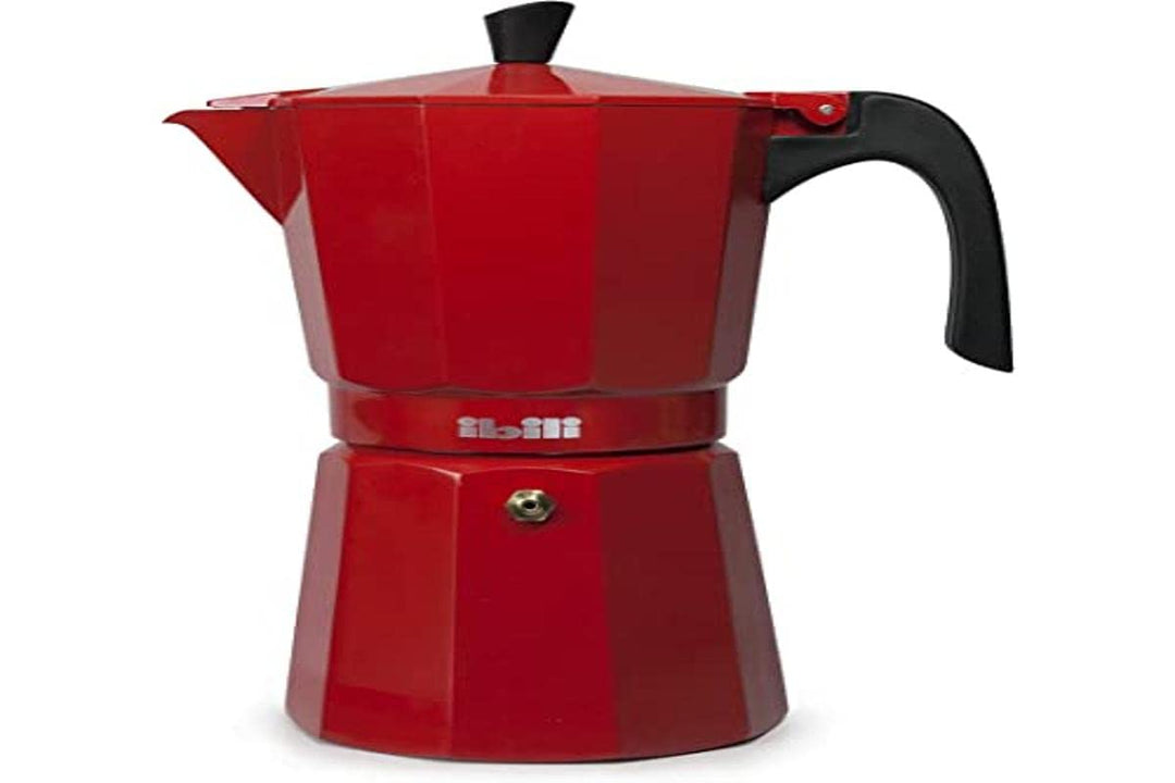 IBILI - Express-Kaffeekocher Bahia Roja, 6 Tassen, 300 ml, Aluminium Rot 6 Tassen, Rot 6 Tassen