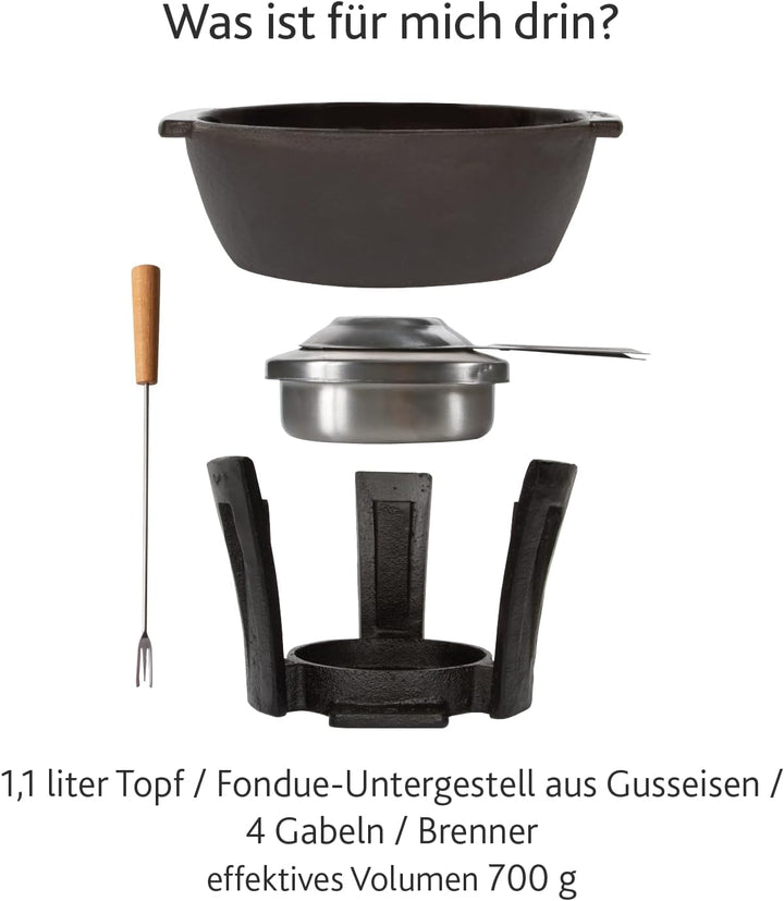 BOSKA Fondue Set Party Pro 1.1L - Fondue Set - Fondue - Käsefondue - Fondue Pot