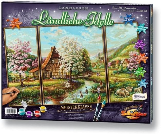 Schipper 609260664 Malen nach Zahlen - Ländliche Idylle - Bilder malen für Erwachsene, inklusive Pin